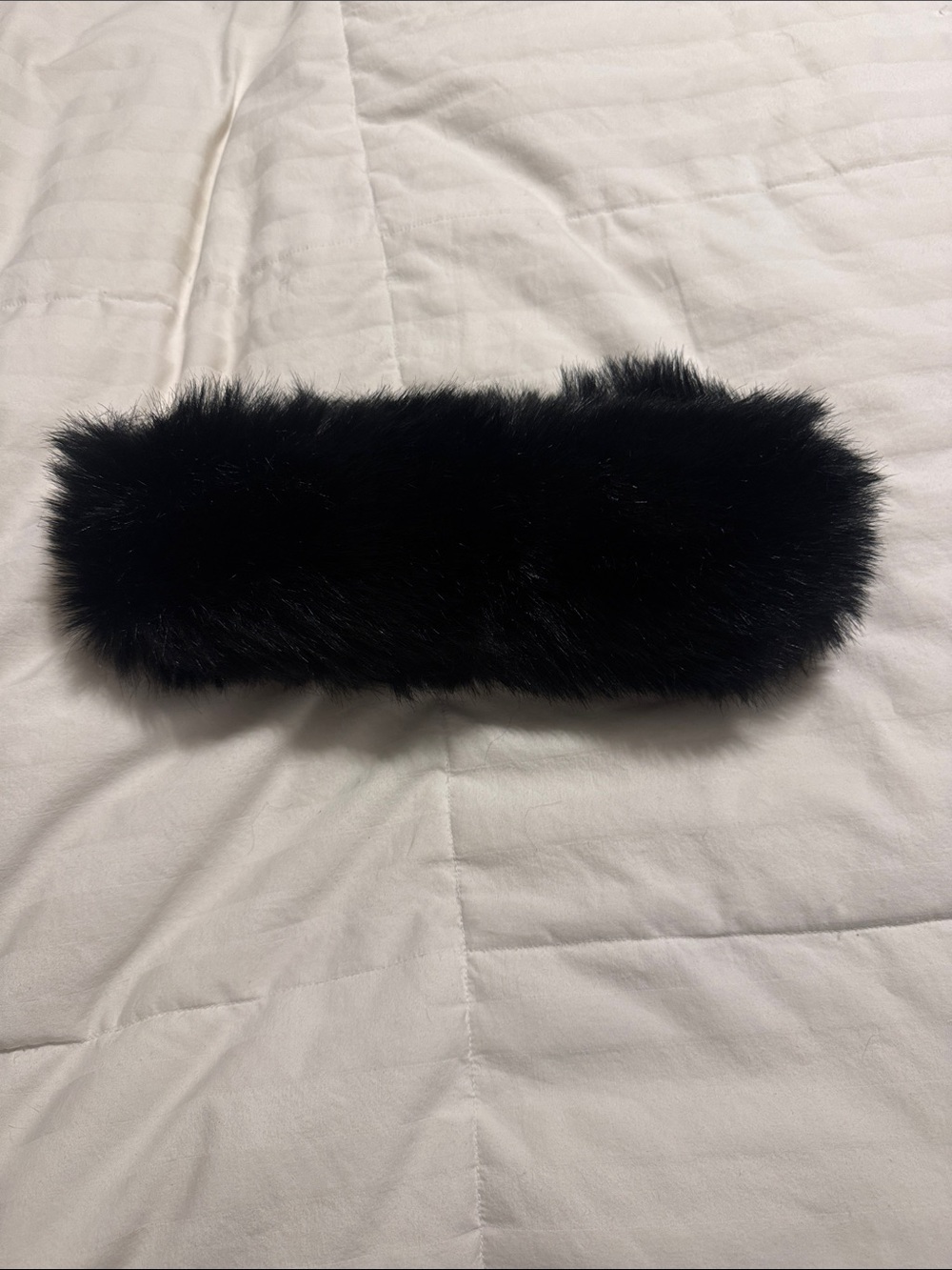 Surell - Black Faux Fur Ear Warmer Headband